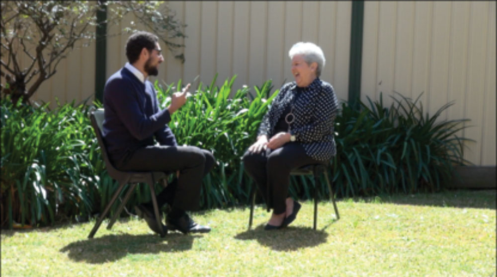 matthew Matthew conversing in Auslan with the community at the Ephpheta Centre.
